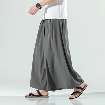 Thin Ice Silk Casual Pants Loose-fit Trendy Bell Bottoms Baggy Designer Clothes Man Harajuku Essentials Cargo Pants